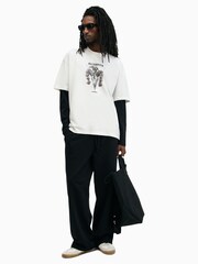 AllSaints White Geist Short Sleeve Crew T-Shirt - Image 3 of 8