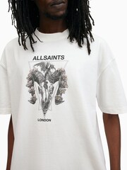AllSaints White Geist Short Sleeve Crew T-Shirt - Image 4 of 8