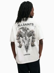 AllSaints White Geist Short Sleeve Crew T-Shirt - Image 6 of 8