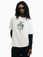 AllSaints White Geist Short Sleeve Crew T-Shirt - Image 7 of 8