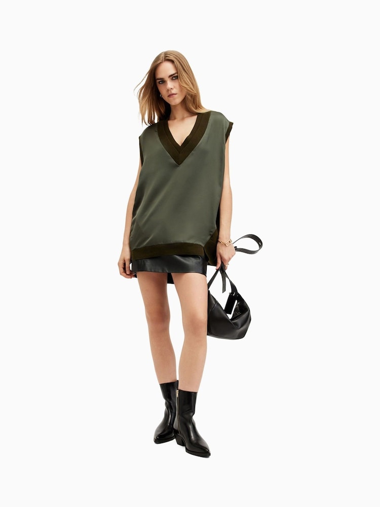 AllSaints Green Bern Tank - Image 1 of 8