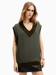 AllSaints Green Bern Tank - Image 5 of 8