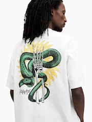 AllSaints White Krait Short Sleeve Crew T-Shirt - Image 7 of 9