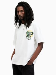 AllSaints White Krait Short Sleeve Crew T-Shirt - Image 8 of 9