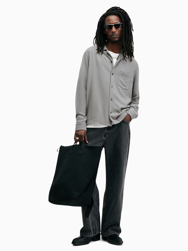 AllSaints Grey Cudi Longsleeve Shirt - Image 1 of 7