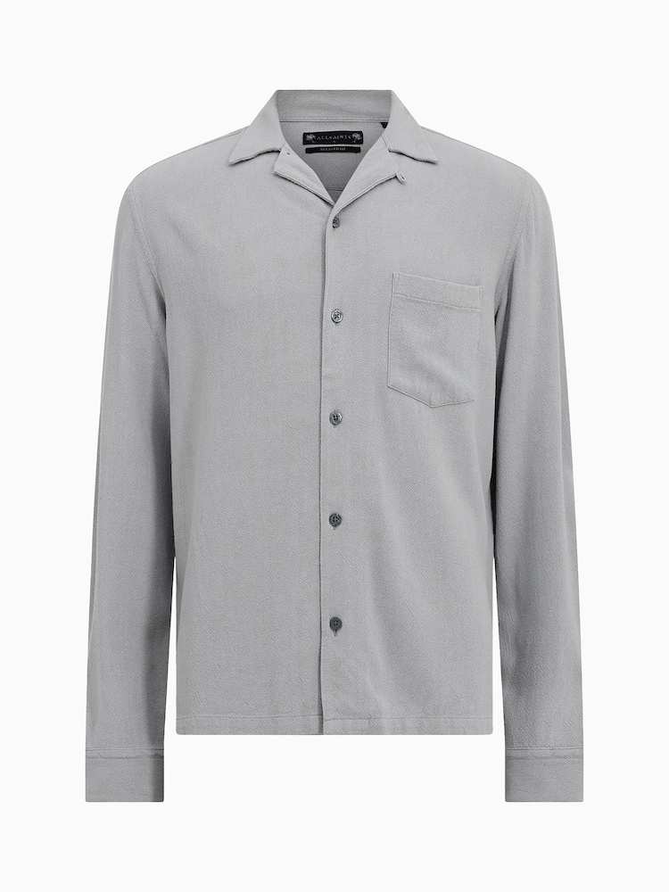AllSaints Grey Cudi Longsleeve Shirt - Image 7 of 7