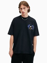 AllSaints Black Soarer Short Sleeve Crew T-Shirt - Image 1 of 9