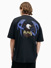 AllSaints Black Soarer Short Sleeve Crew T-Shirt - Image 2 of 9