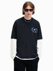 AllSaints Black Soarer Short Sleeve Crew T-Shirt - Image 3 of 9