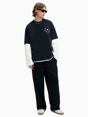 AllSaints Black Soarer Short Sleeve Crew T-Shirt - Image 7 of 9