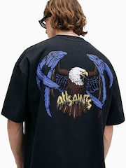 AllSaints Black Soarer Short Sleeve Crew T-Shirt - Image 8 of 9