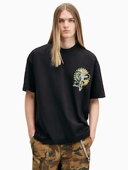 AllSaints Black Krait Short Sleeve Crew T-Shirt - Image 1 of 6