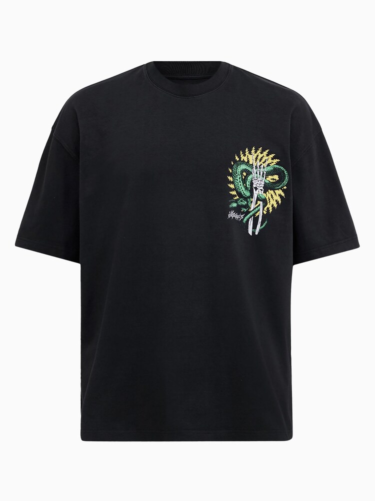 AllSaints Black Krait Short Sleeve Crew T-Shirt - Image 6 of 6