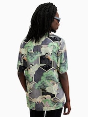 AllSaints Grey Naga Shortsleeve Shirt - Image 2 of 6