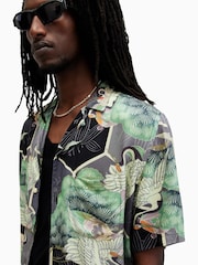 AllSaints Grey Naga Shortsleeve Shirt - Image 3 of 6