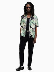 AllSaints Grey Naga Shortsleeve Shirt - Image 4 of 6