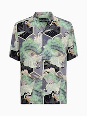 AllSaints Grey Naga Shortsleeve Shirt - Image 6 of 6