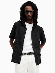 AllSaints Black Bryant Shortsleeve Shirt - Image 1 of 5