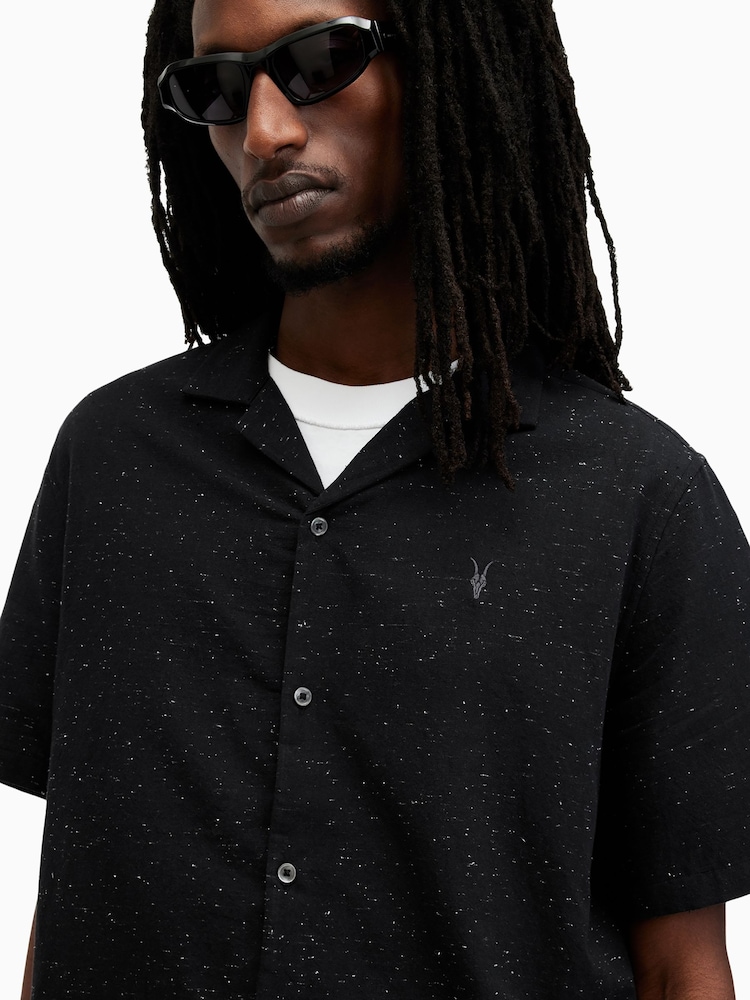 AllSaints Black Bryant Shortsleeve Shirt - Image 2 of 5