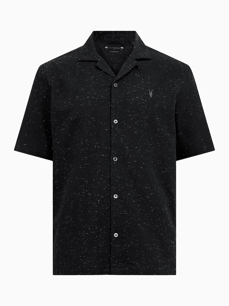 AllSaints Black Bryant Shortsleeve Shirt - Image 5 of 5 AllSaints Black Bryant Shortsleeve Shirt - Image 5 of 5