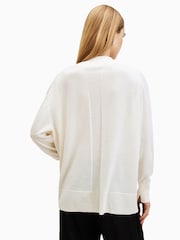 AllSaints White Bern V-Neck Jumper - Image 4 of 7