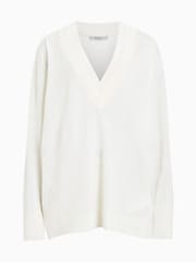 AllSaints White Bern V-Neck Jumper - Image 7 of 7