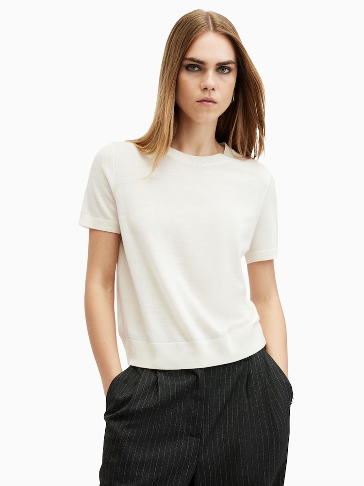 AllSaints White Bern T-Shirt - Image 2 of 8