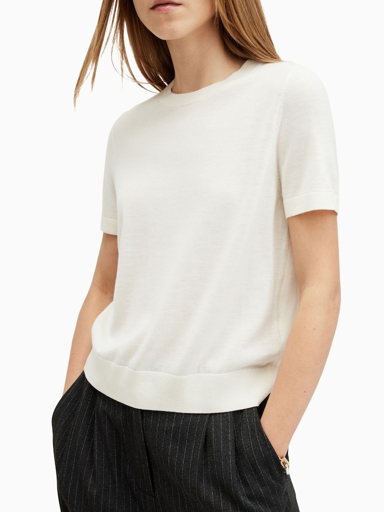 AllSaints White Bern T-Shirt - Image 4 of 8