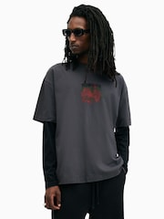 AllSaints Black Melrose Short Sleeve Crew T-Shirt - Image 1 of 8