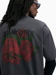AllSaints Black Melrose Short Sleeve Crew T-Shirt - Image 2 of 8