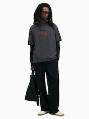 AllSaints Black Melrose Short Sleeve Crew T-Shirt - Image 3 of 8