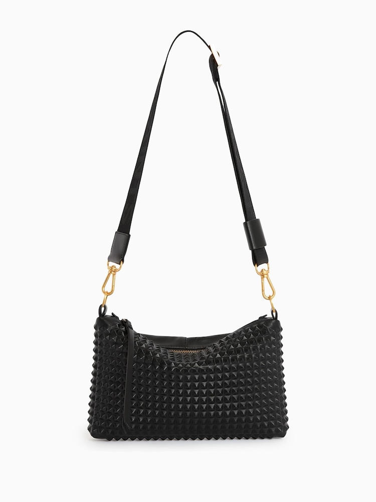 AllSaints Black Eve Stud Cross-Body Bag - Image 1 of 8