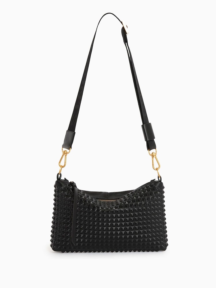 AllSaints Black Eve Stud Cross-Body Bag - Image 4 of 8