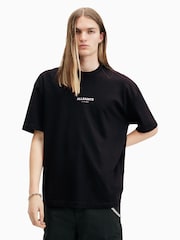 AllSaints Black Subverse Shortsleeve Crew T-Shirt - Image 1 of 6