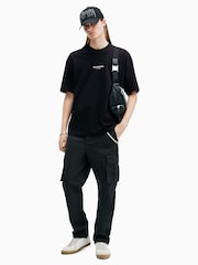 AllSaints Black Subverse Shortsleeve Crew T-Shirt - Image 3 of 6