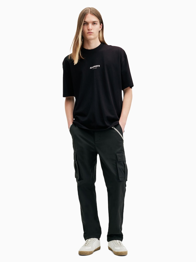 AllSaints Black Subverse Shortsleeve Crew T-Shirt - Image 4 of 6