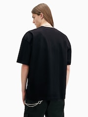 AllSaints Black Subverse Shortsleeve Crew T-Shirt - Image 5 of 6