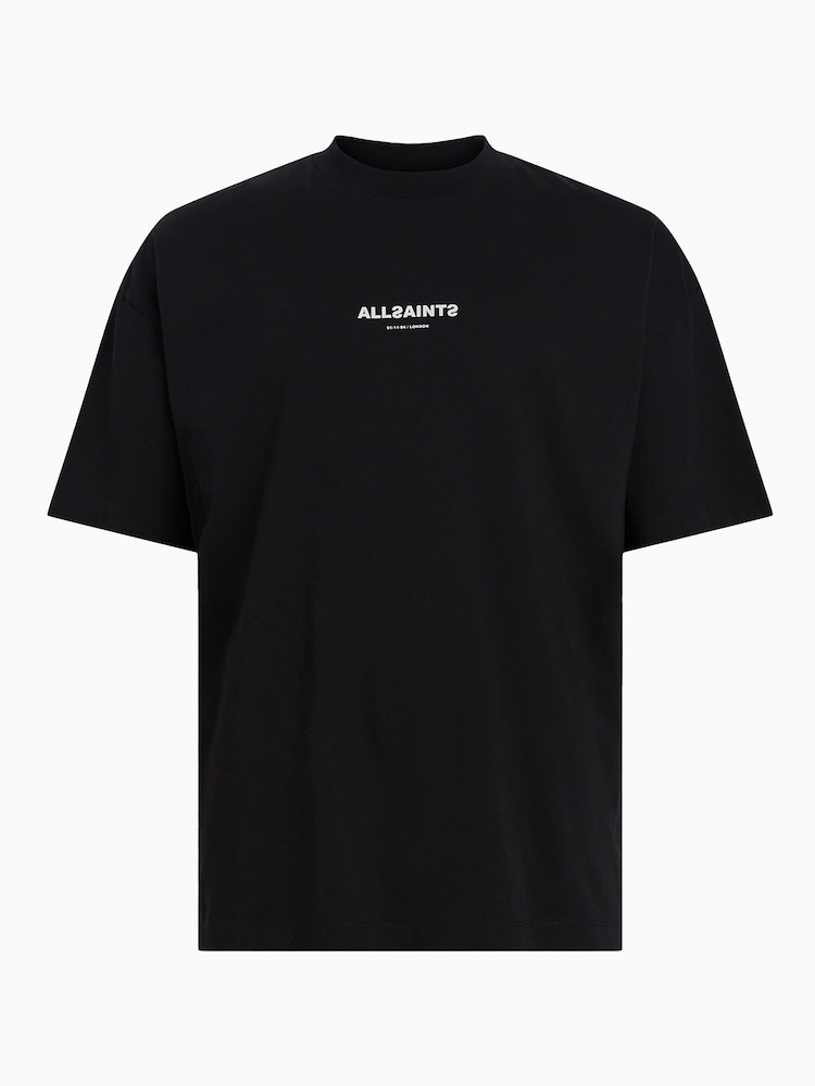 AllSaints Black Subverse Shortsleeve Crew T-Shirt - Image 6 of 6