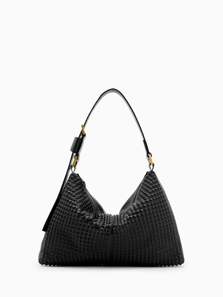 AllSaints Black Edbury Stud Shoulder Bag - Image 1 of 7