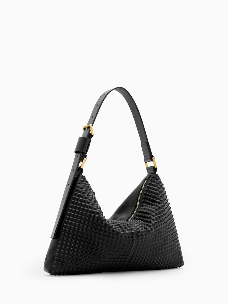 AllSaints Black Edbury Stud Shoulder Bag - Image 4 of 7