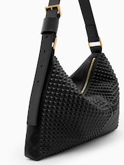 AllSaints Black Edbury Stud Shoulder Bag - Image 6 of 7