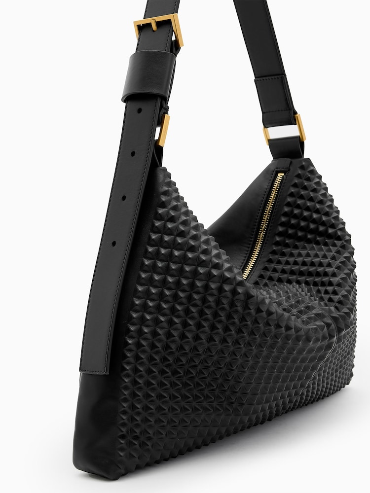 AllSaints Black Edbury Stud Shoulder Bag - Image 6 of 7