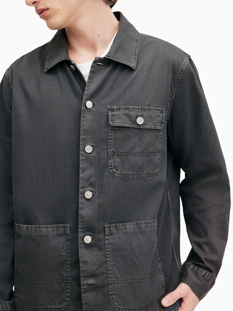 AllSaints Black Nevis Chore Jacket - Image 2 of 7