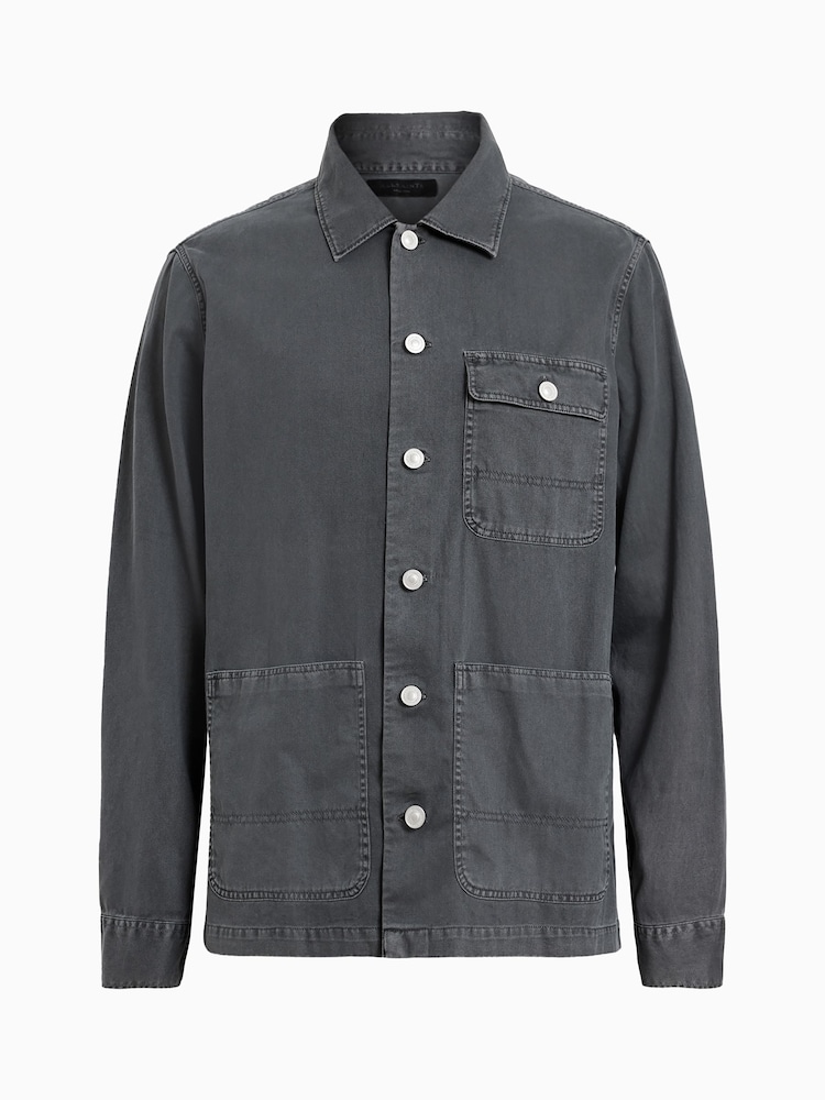 AllSaints Black Nevis Chore Jacket - Image 7 of 7