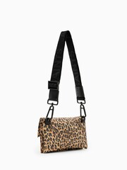 AllSaints Brown Ezra Rec Cross-Body Leopard Print Bag - Image 2 of 8