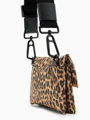 AllSaints Brown Ezra Rec Cross-Body Leopard Print Bag - Image 4 of 8