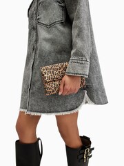 AllSaints Brown Ezra Rec Cross-Body Leopard Print Bag - Image 5 of 8