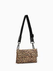 AllSaints Brown Ezra Rec Cross-Body Leopard Print Bag - Image 6 of 8