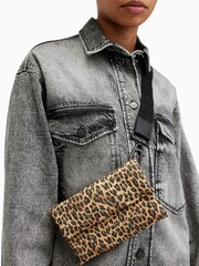 AllSaints Brown Ezra Rec Cross-Body Leopard Print Bag - Image 8 of 8