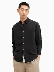 AllSaints Black Laguna Longsleeve Shirt - Image 4 of 8